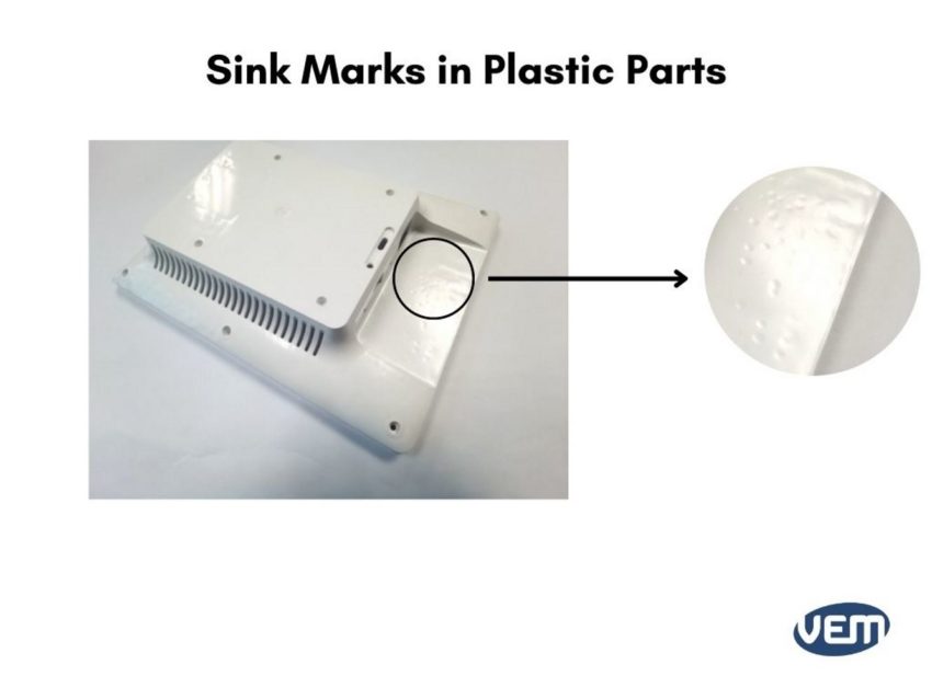 plastic part with sink mark