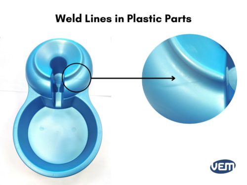 weld line on plastic part