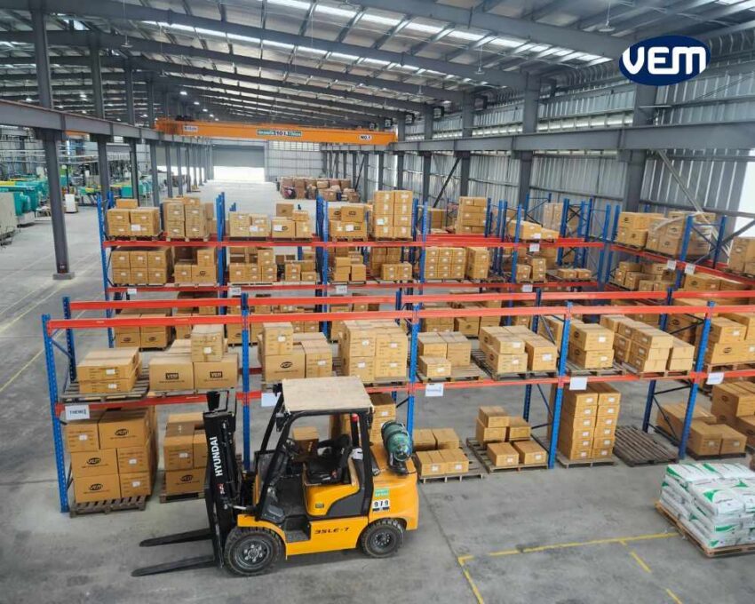 warehouse with forklift