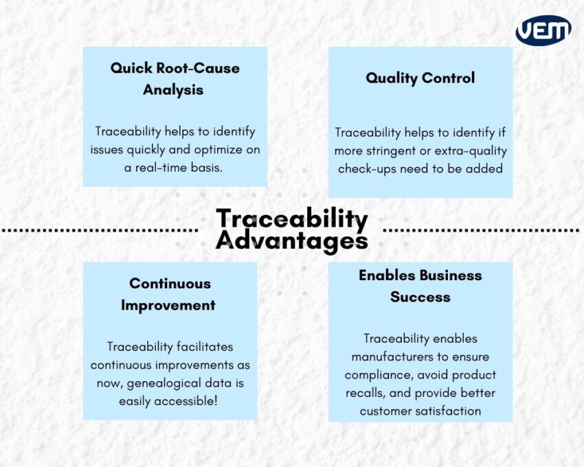 advantages of traceability in manufacturing