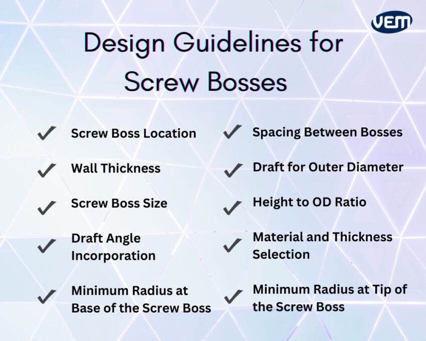 screw boss design what is important