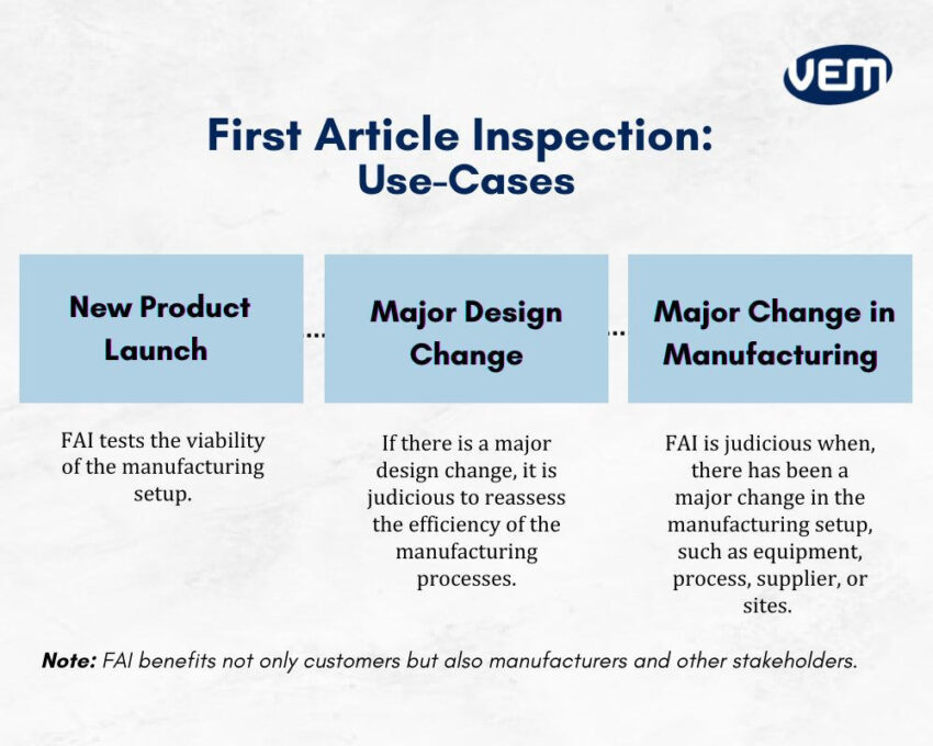 First article inspection report use cases